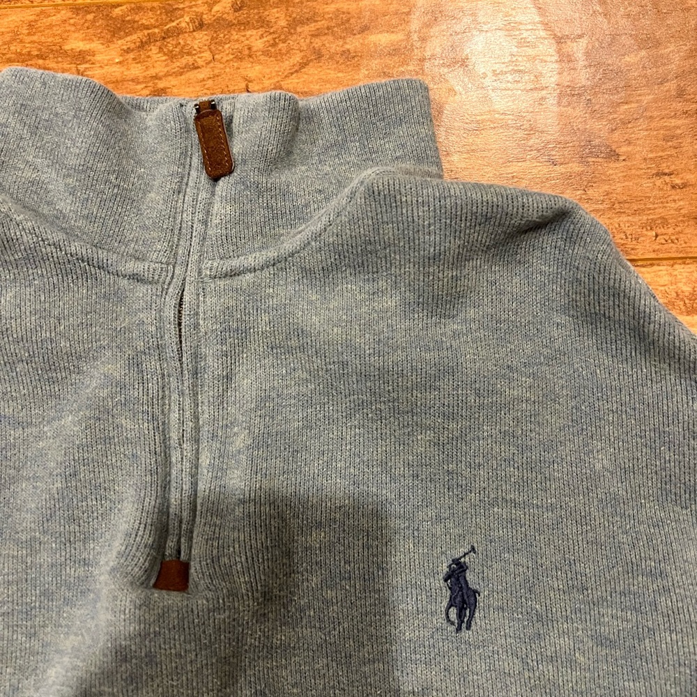 Polo by Ralph Lauren Blue Quarter-Zip Sweater - Picture 2 of 6